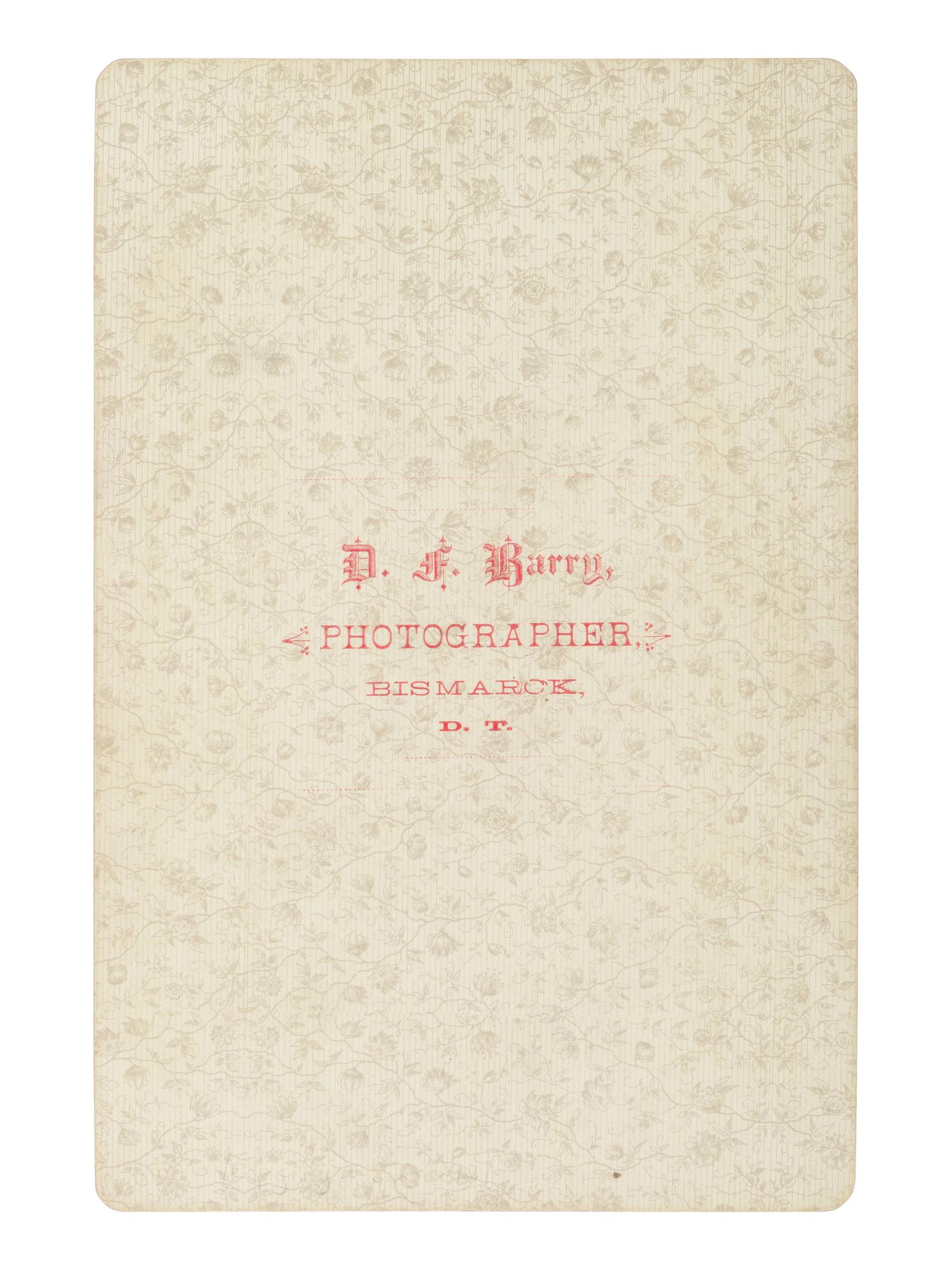 BARRY, David F. (1854-1934), photographer. Cabinet Card of two Arikara men, Black Horse and Son of the Star.