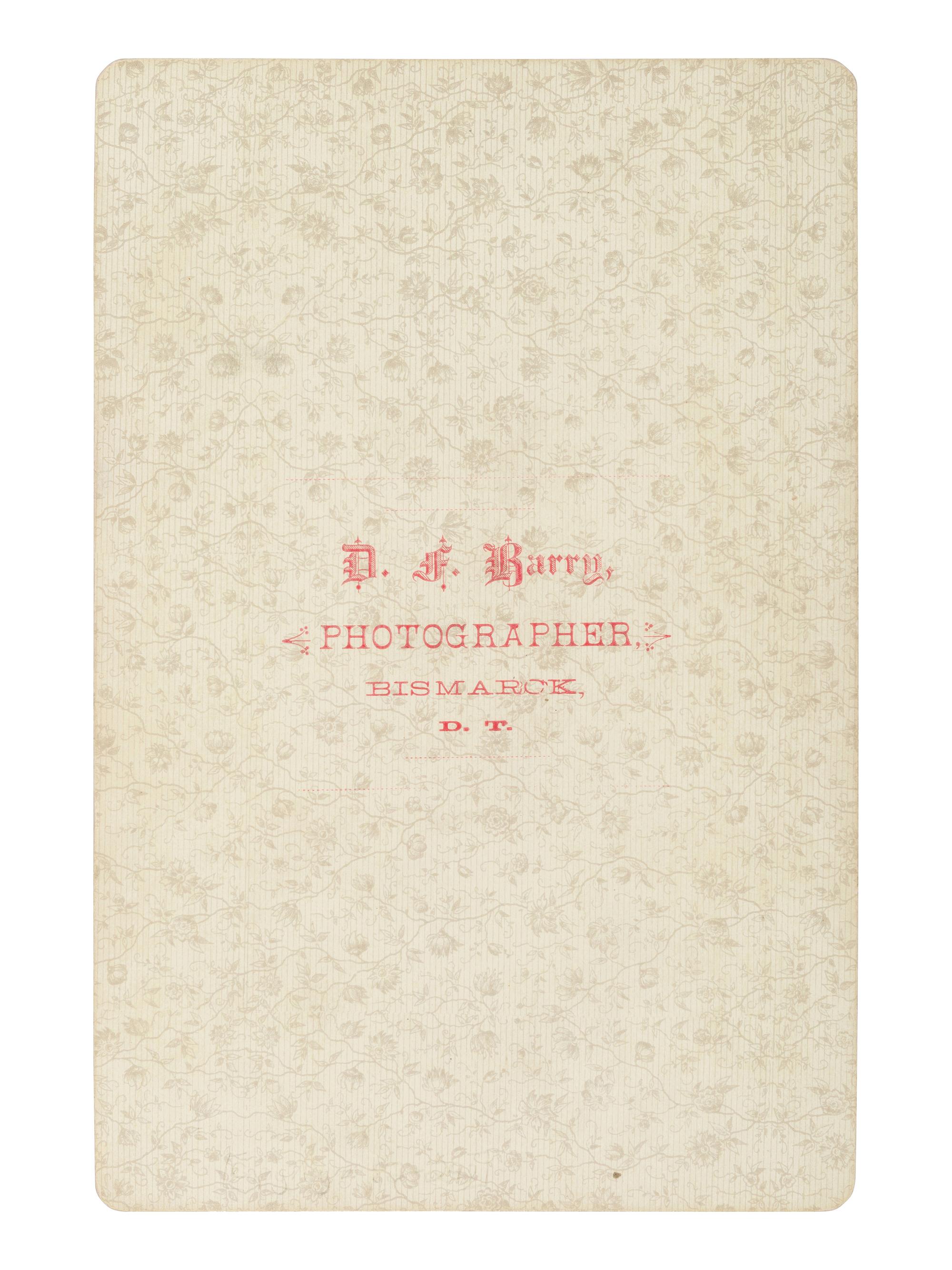 BARRY, David F. (1854-1934), photographer. Cabinet Card of two Arikara men, Black Horse and Son of the Star.