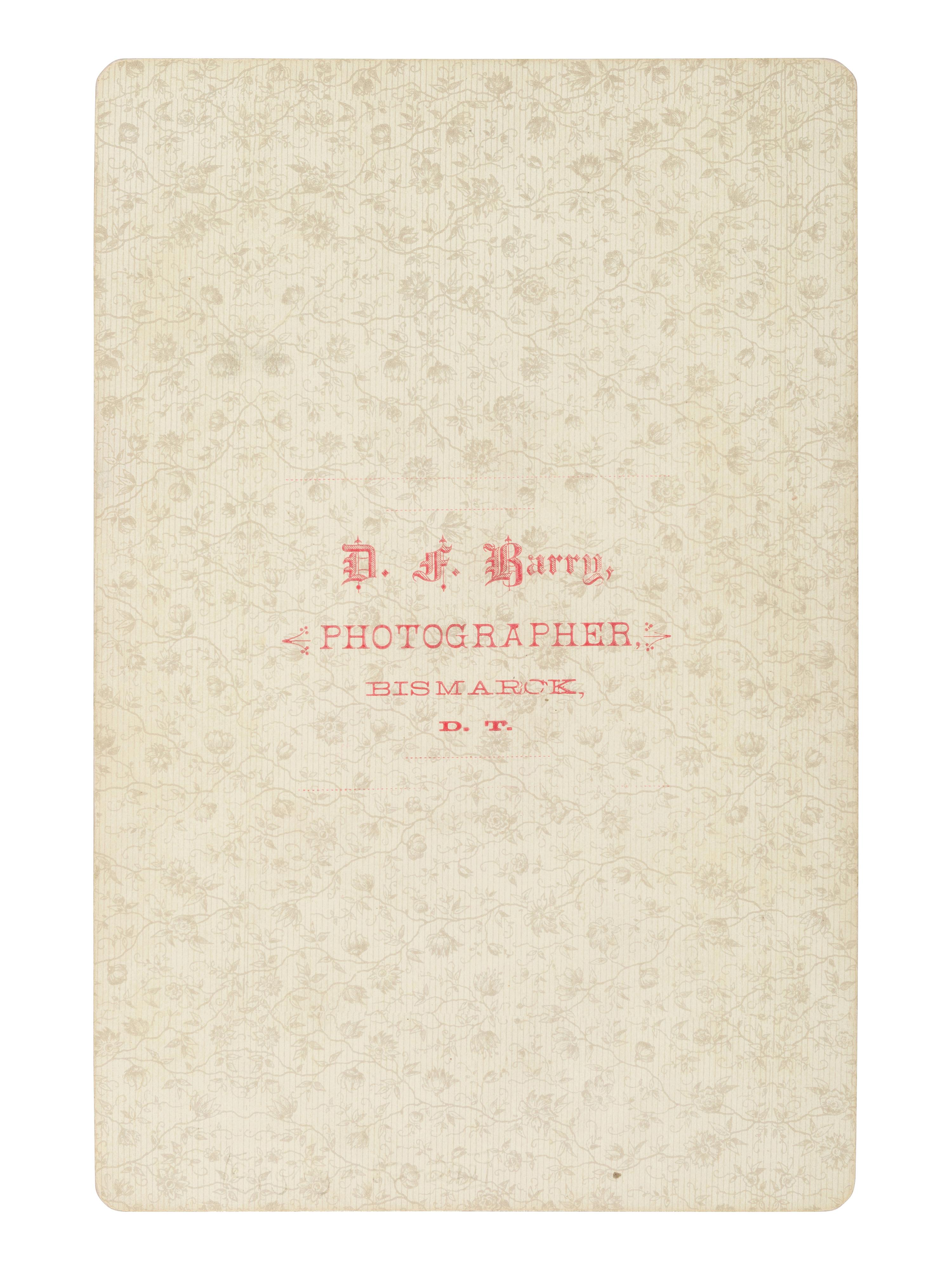 BARRY, David F. (1854-1934), photographer. Cabinet Card of two Arikara men, Black Horse and Son of the Star.