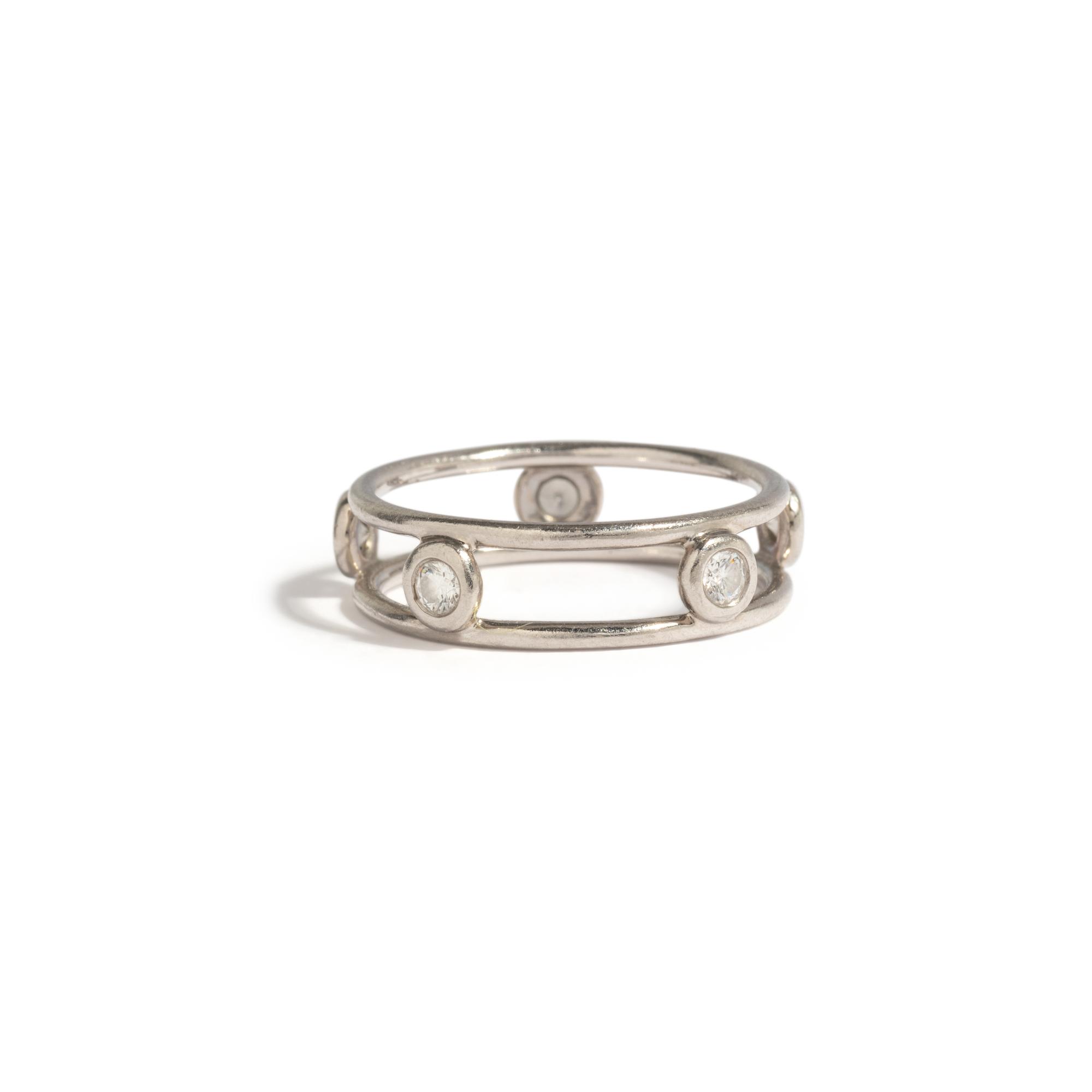 TIFFANY & CO., ELSA PERETTI, PLATINUM 'DIAMONDS BY THE YARD' RING
