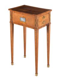A French Neoclassical Tulipwood and Jasperware Mounted Side Table