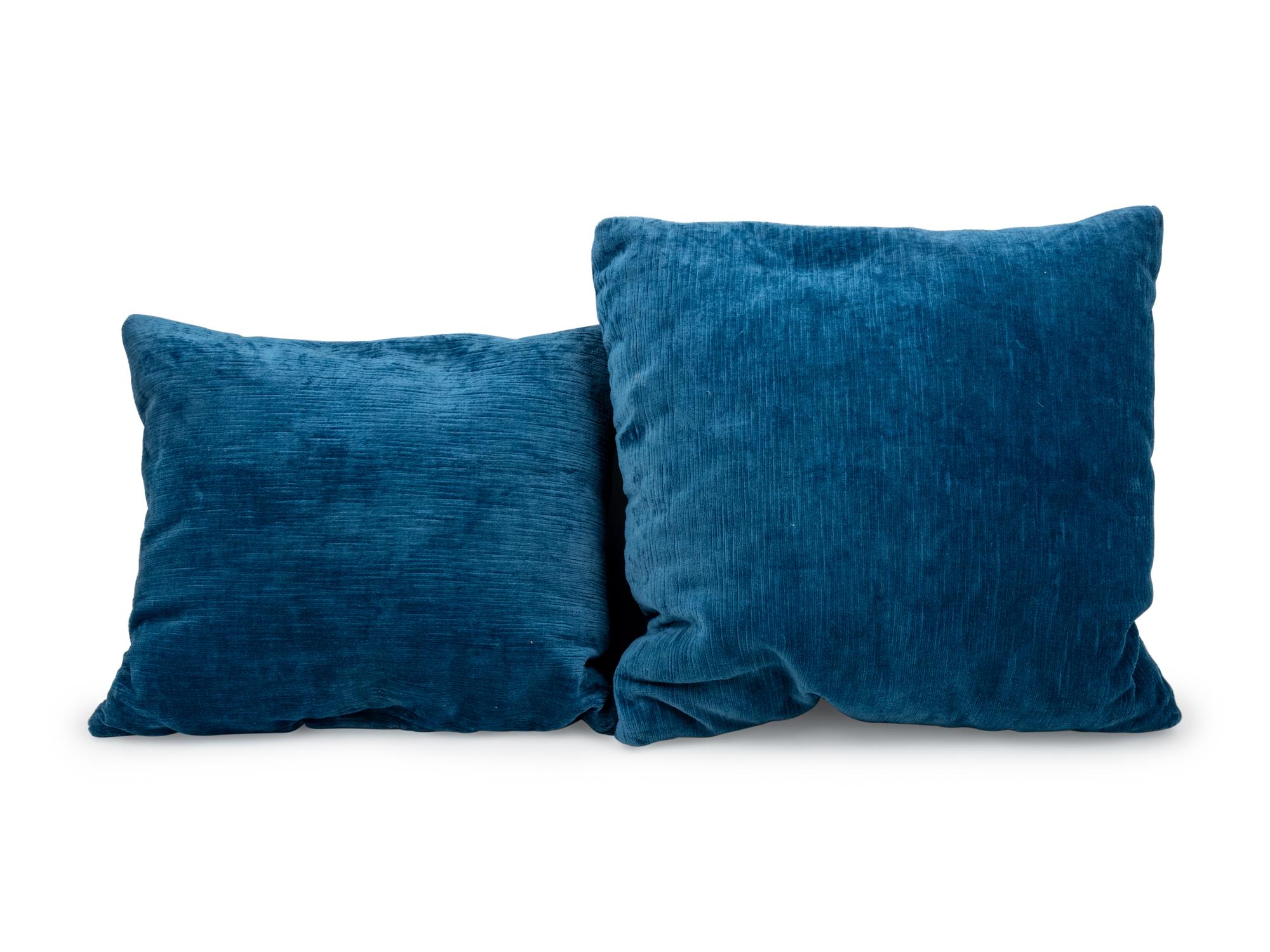 A Pair of Chinese Embroidered Rank Badgets Set on Down-Filled Pillows