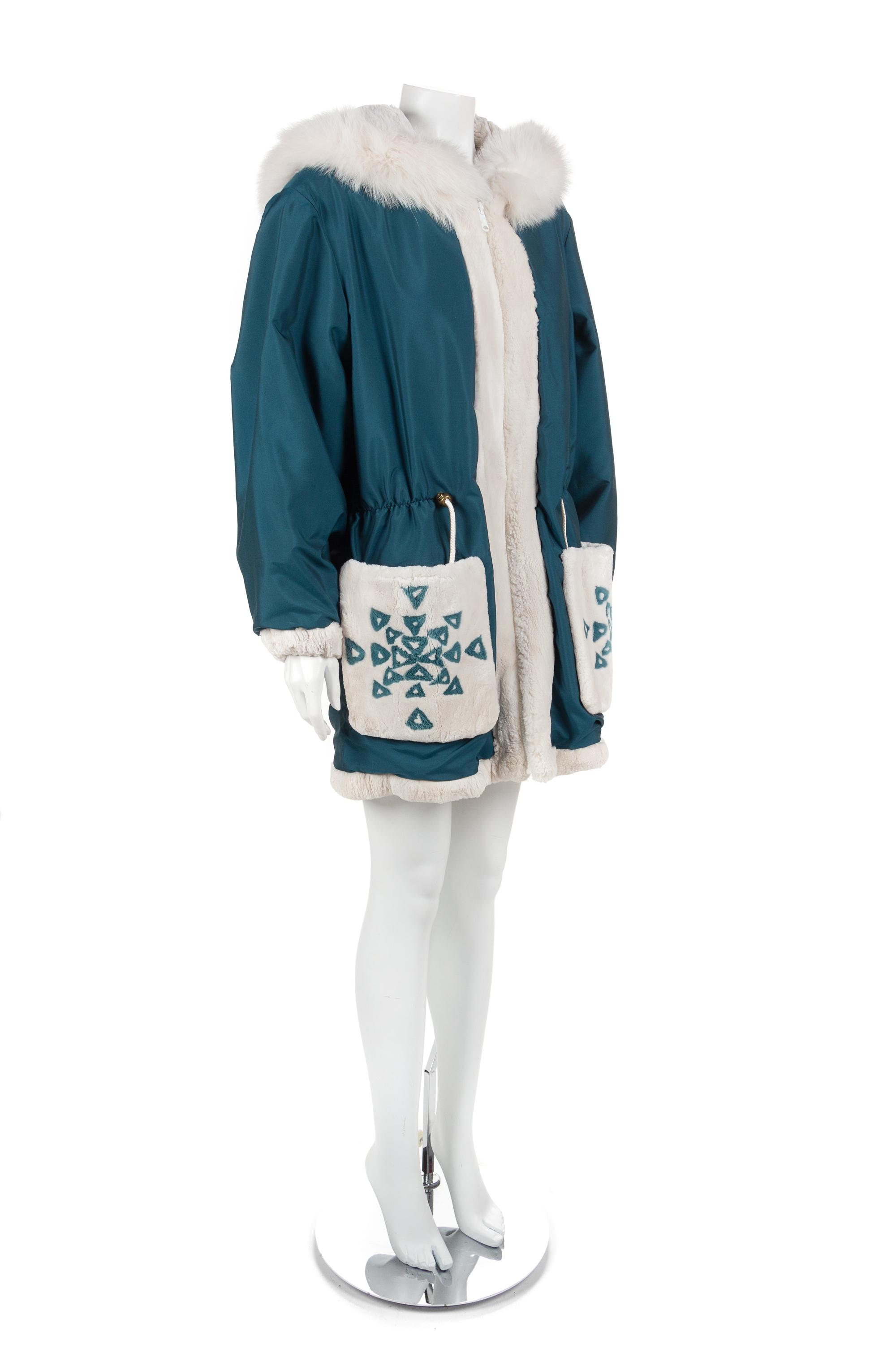 Shearling Lined Parka Coat, 1990-2000s