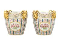 A Pair of Dresden Porcelain Cache Pots