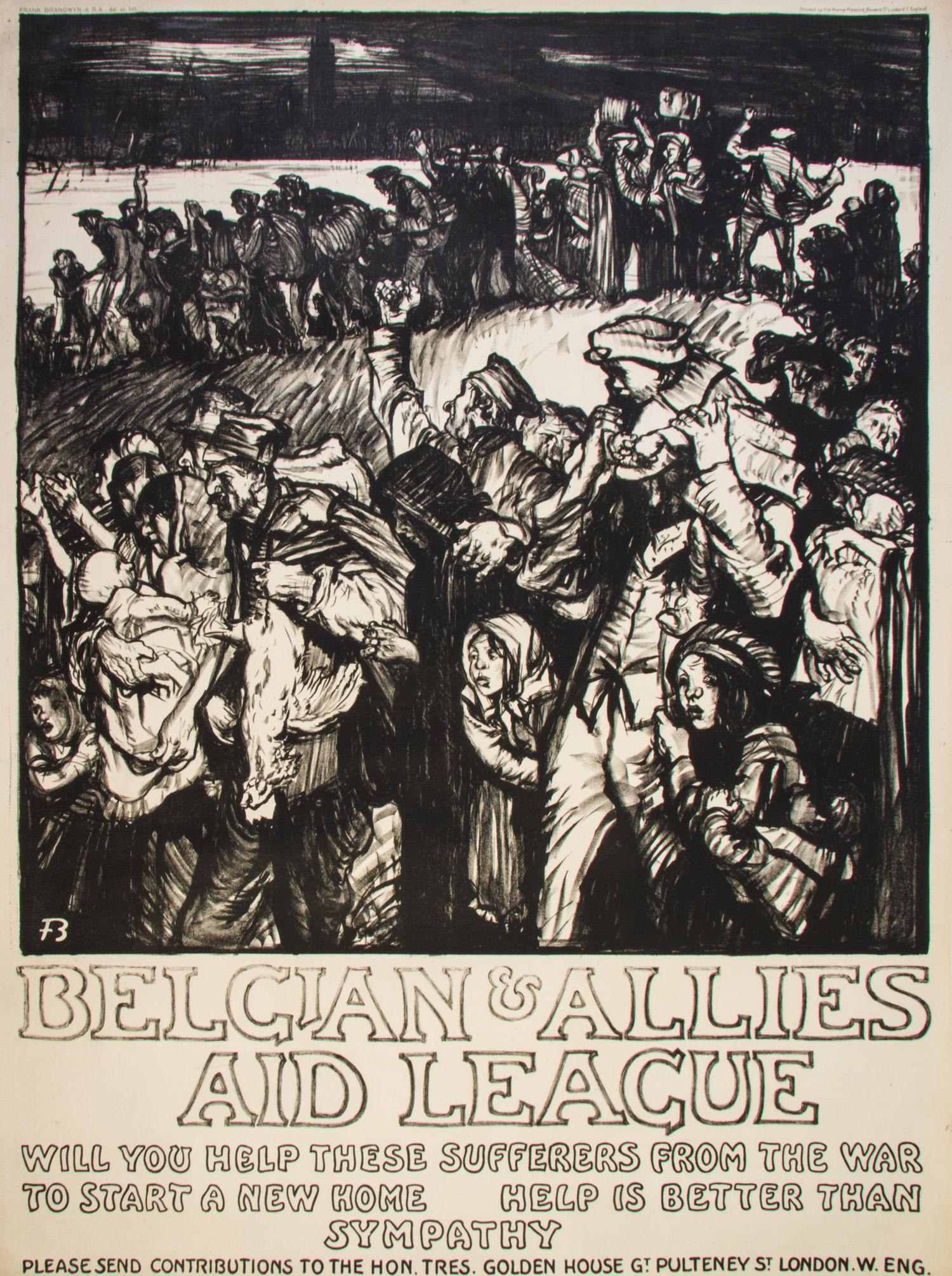 (WWI POSTERS) BRANGWYN, FRANK, Sir. Three WWI propaganda posters.