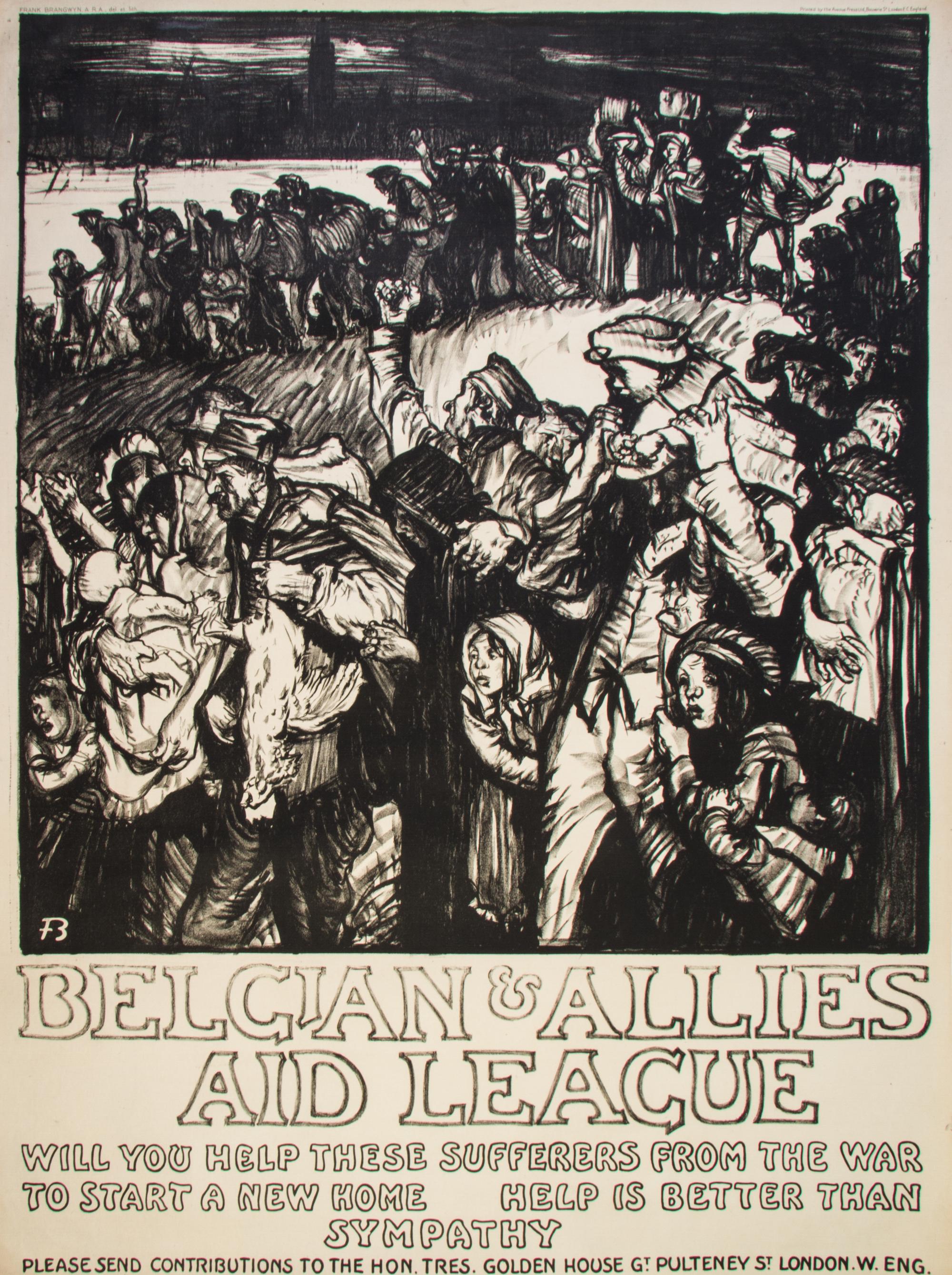 (WWI POSTERS) BRANGWYN, FRANK, Sir. Three WWI propaganda posters.