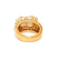 CULTURED BAROQUE GOLDEN PEARL AND YELLOW DIAMOND RING