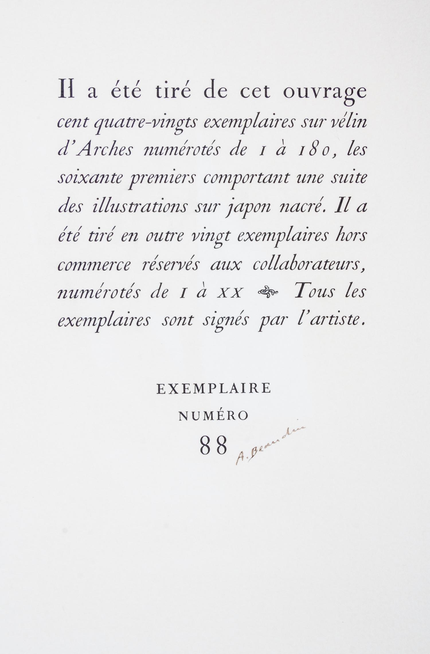 (BEAUDIN, ANDRE) NERVAL, GERARD DE. Sylvie. Paris, 1960. Limited, signed.