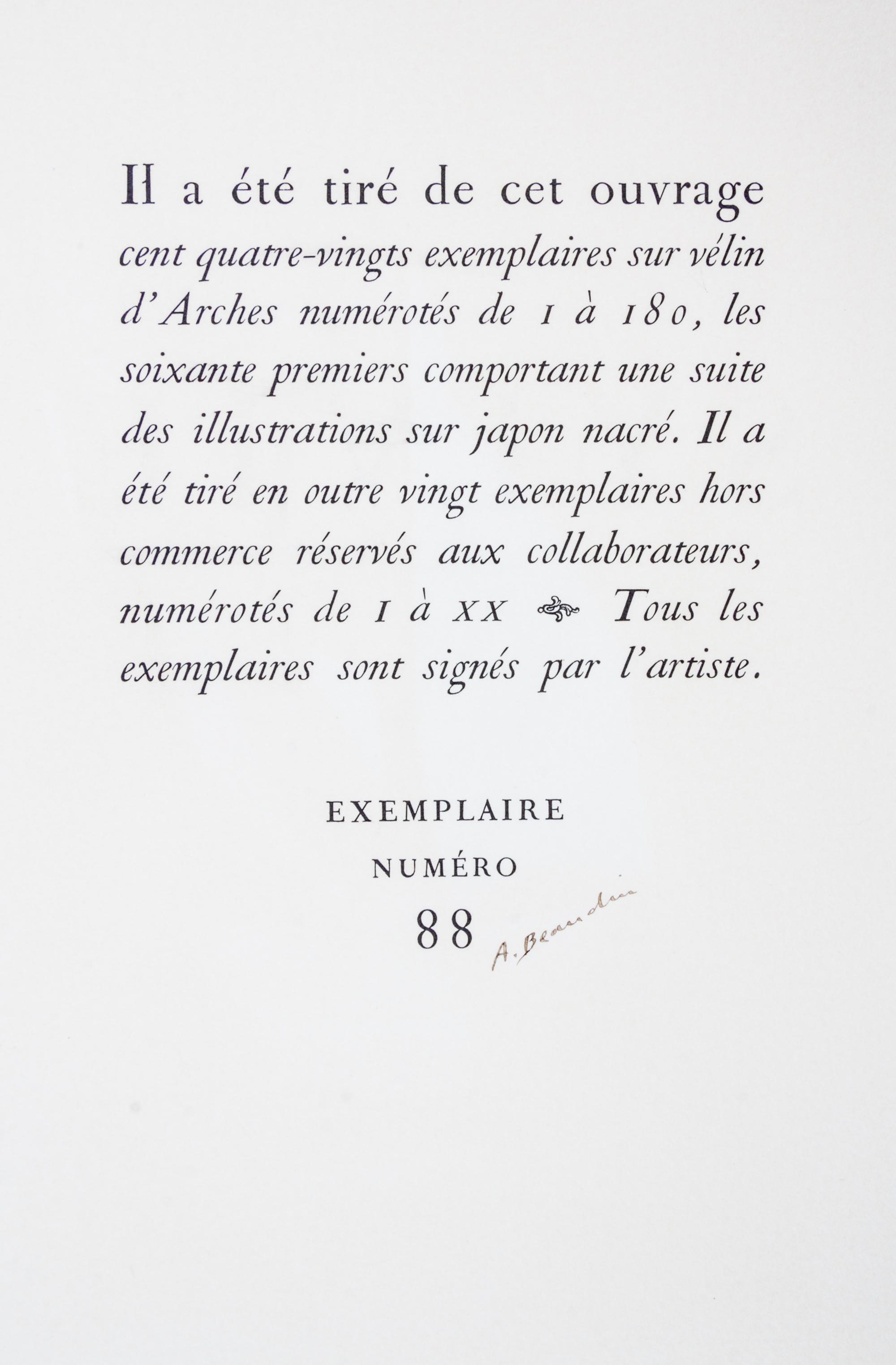 (BEAUDIN, ANDRE) NERVAL, GERARD DE. Sylvie. Paris, 1960. Limited, signed.