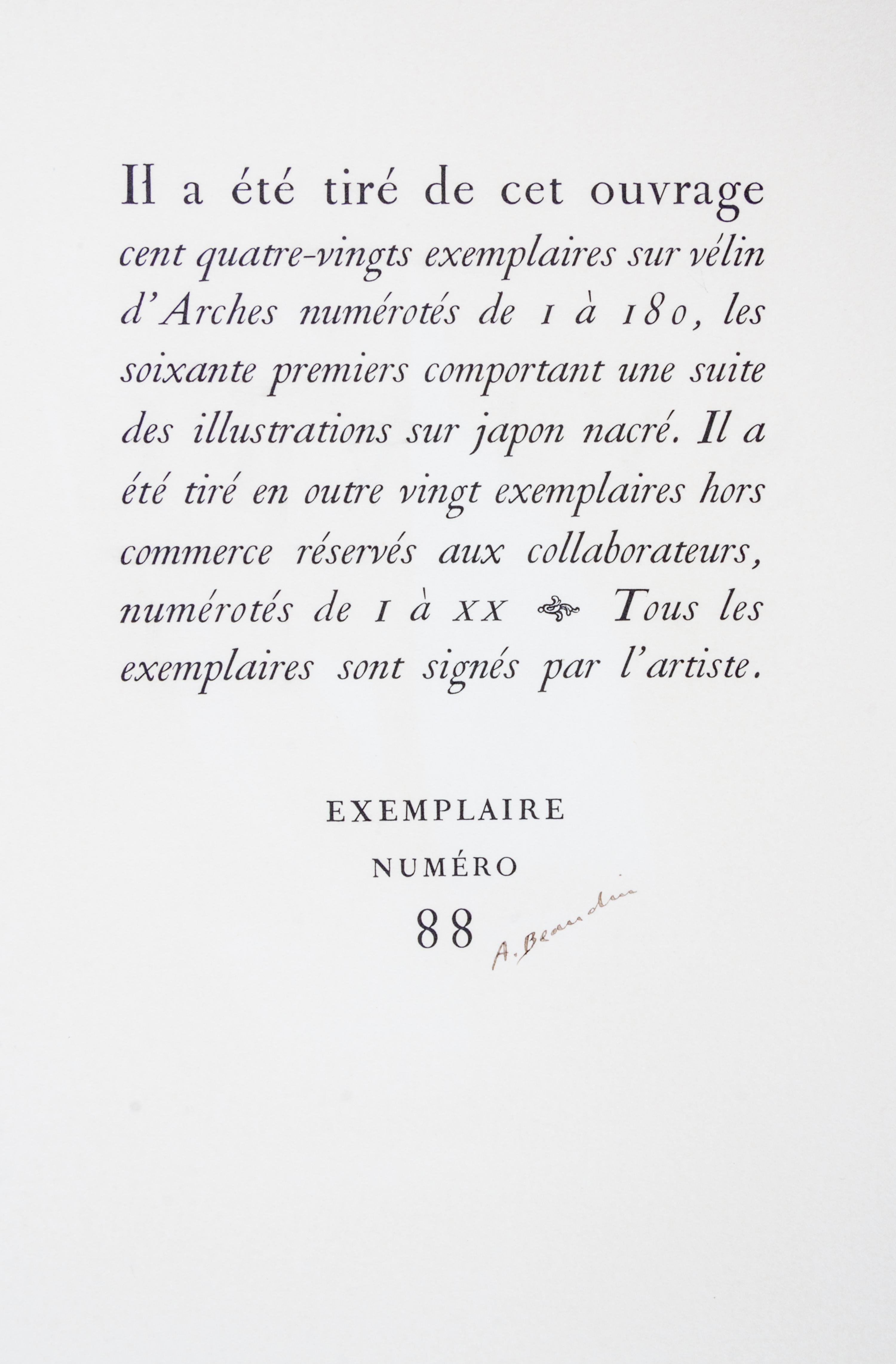 (BEAUDIN, ANDRE) NERVAL, GERARD DE. Sylvie. Paris, 1960. Limited, signed.
