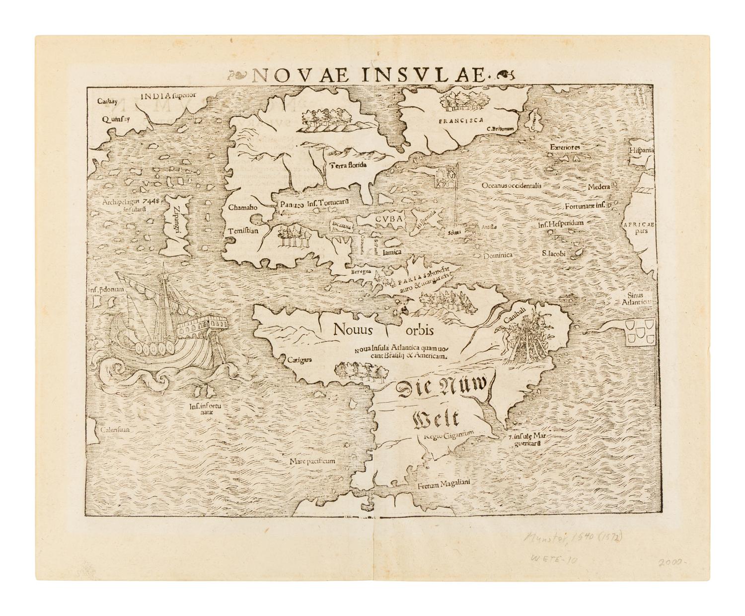 [MAP]. MUNSTER, Sebastian (1489-1552). Novae insulae . Basel, 1572.
