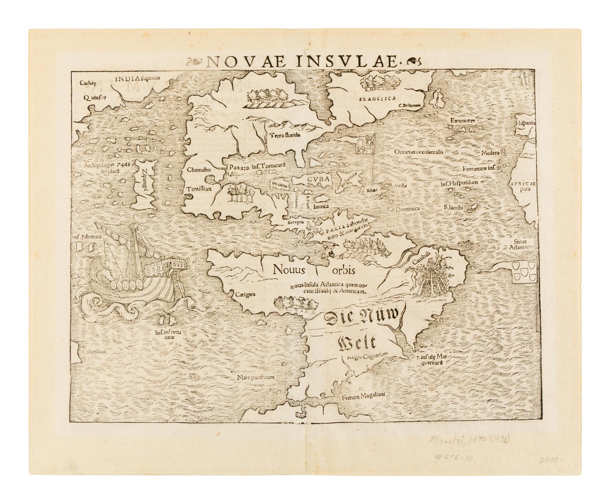 [MAP]. MUNSTER, Sebastian (1489-1552). Novae insulae . Basel, 1572.