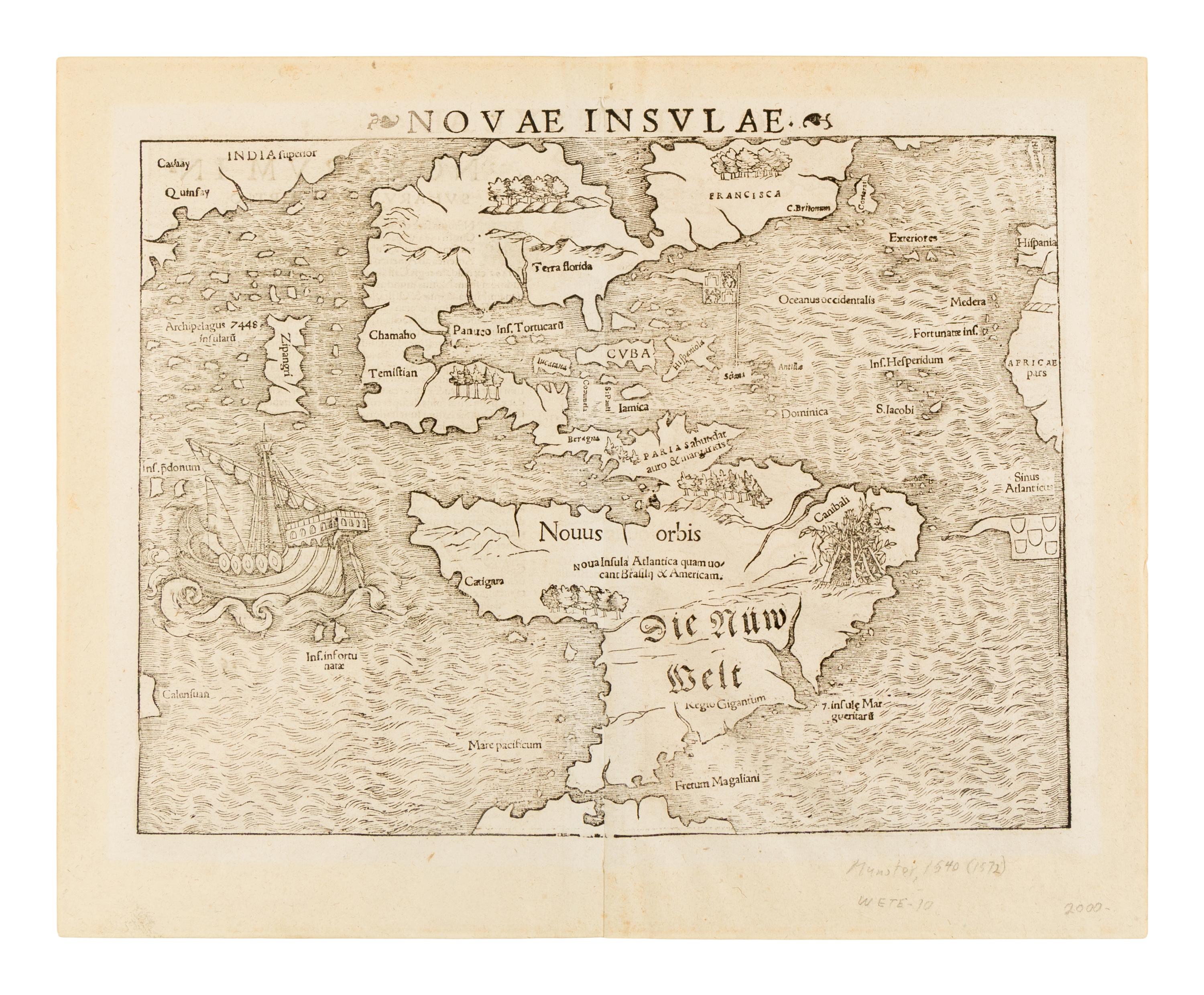 [MAP]. MUNSTER, Sebastian (1489-1552). Novae insulae . Basel, 1572.