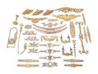 A Collection of Gilt Bronze and Gilt Metal Mounts