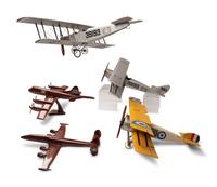 Five Painted Metal Airplane Models
