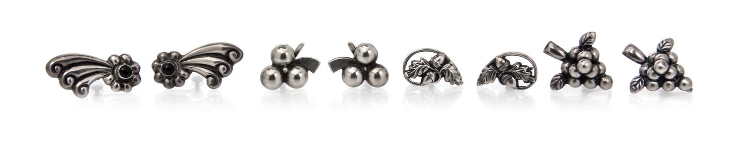A Collection of Silver Earclips, 18.40 dwts.