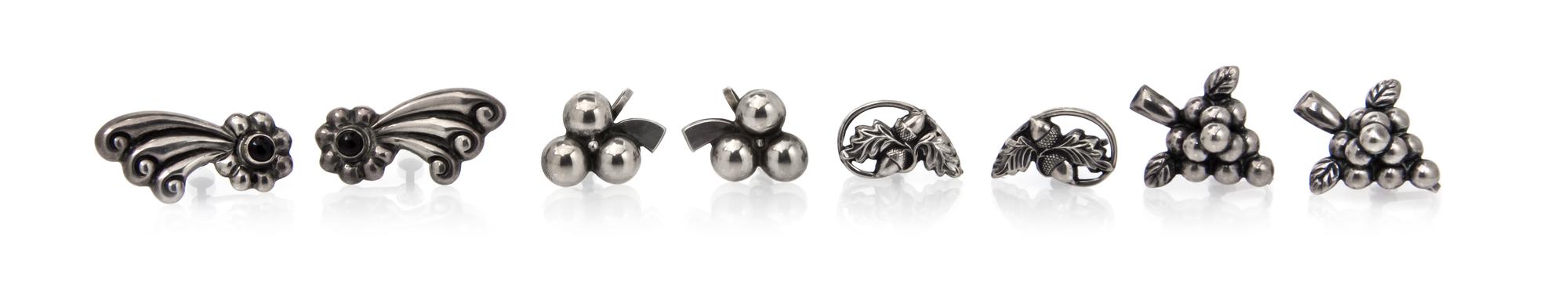 A Collection of Silver Earclips, 18.40 dwts.