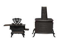 Two Salesman's Sample or Child's Toy Cast Iron Stoves