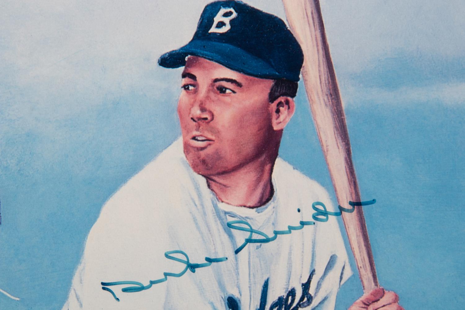 A Willie Mays, Mickey Mantle and Duke Snider Signed Flip Amato Print,