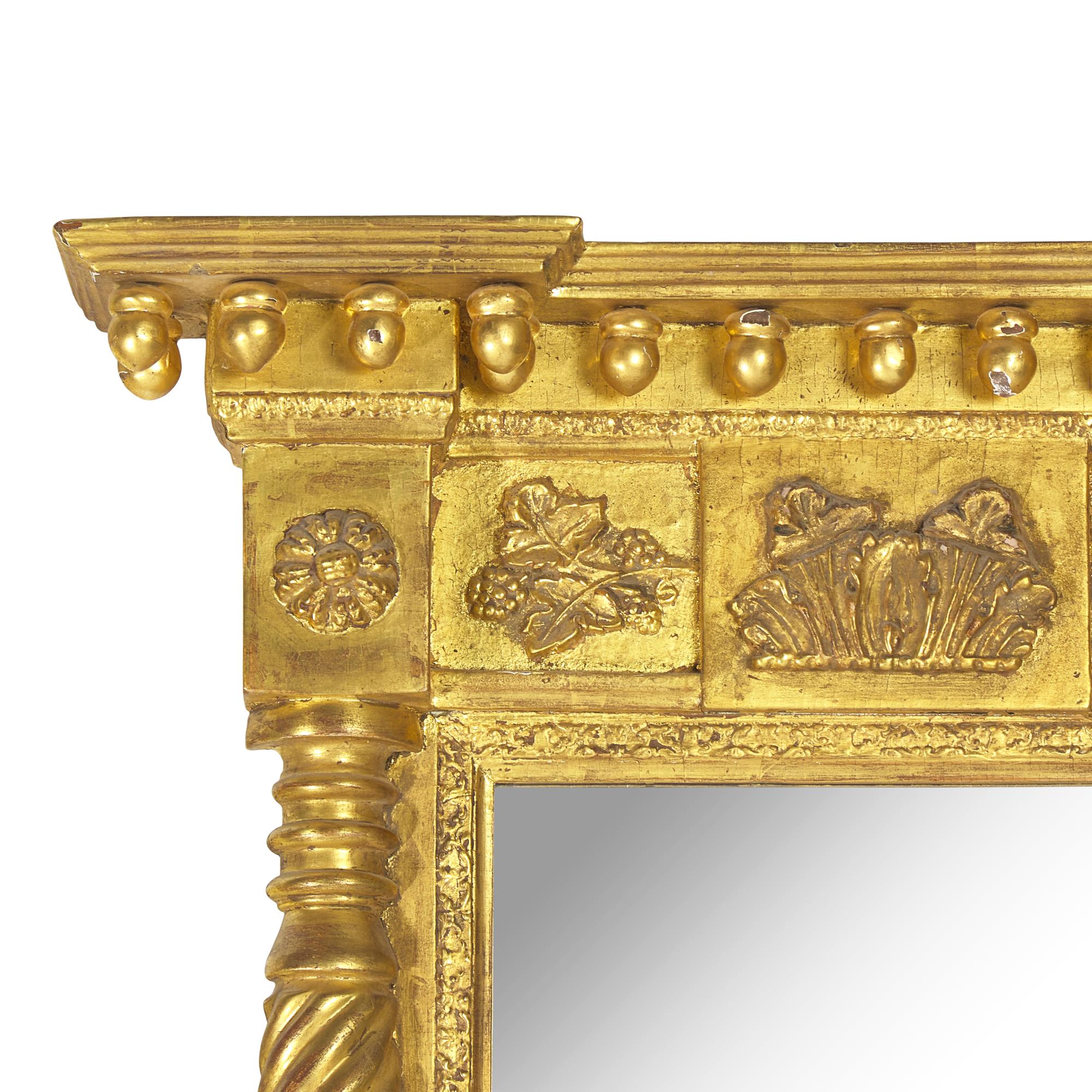 A Federal Giltwood and Gesso Pier Glass