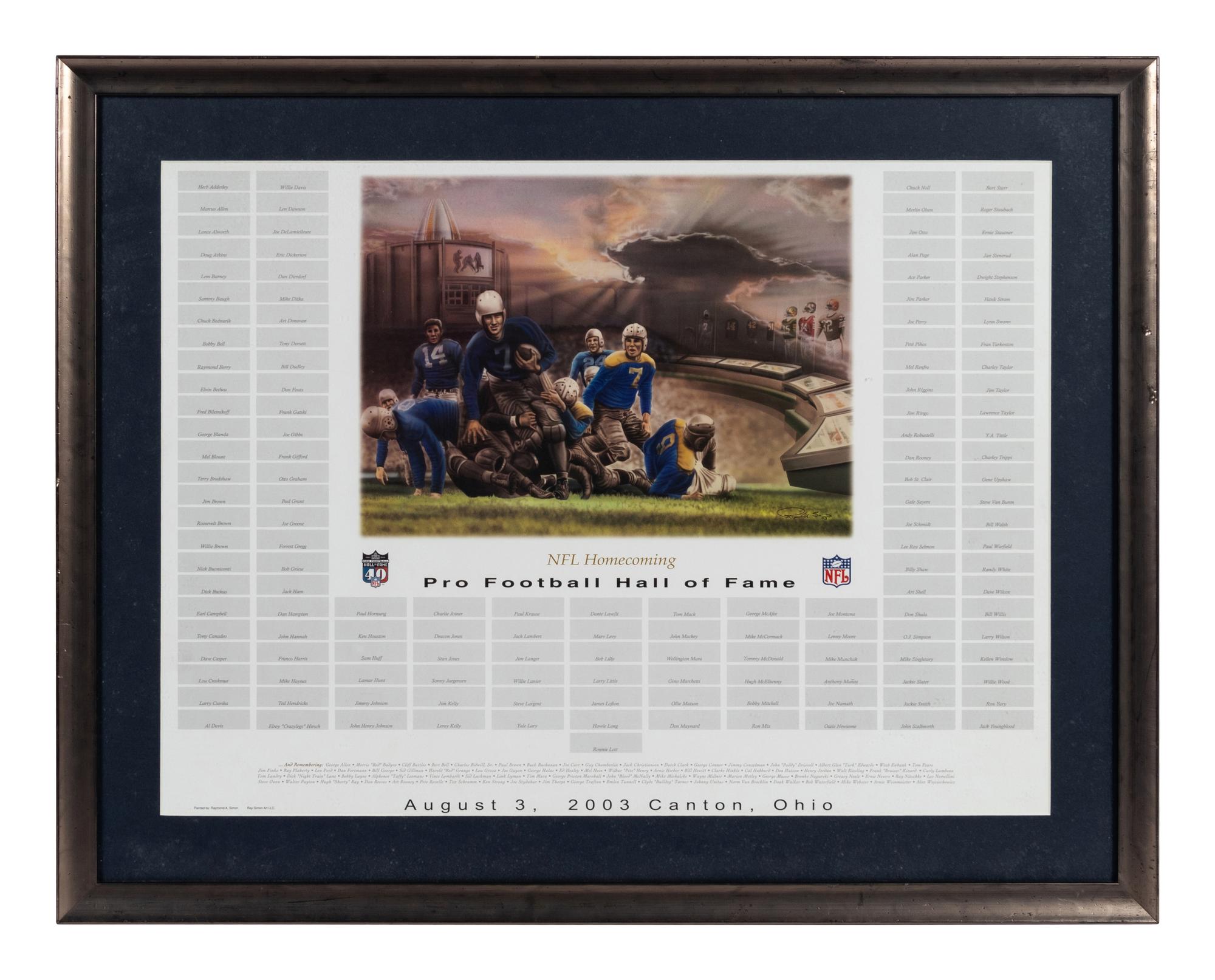 A Raymond Simon Pro Football Hall of Fame Multi-Signed Autograph Presentation Formerly Displayed at Mike Ditka’s Restaurant