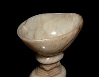 A Chinese Dark Russet White Jade Offering Bowl