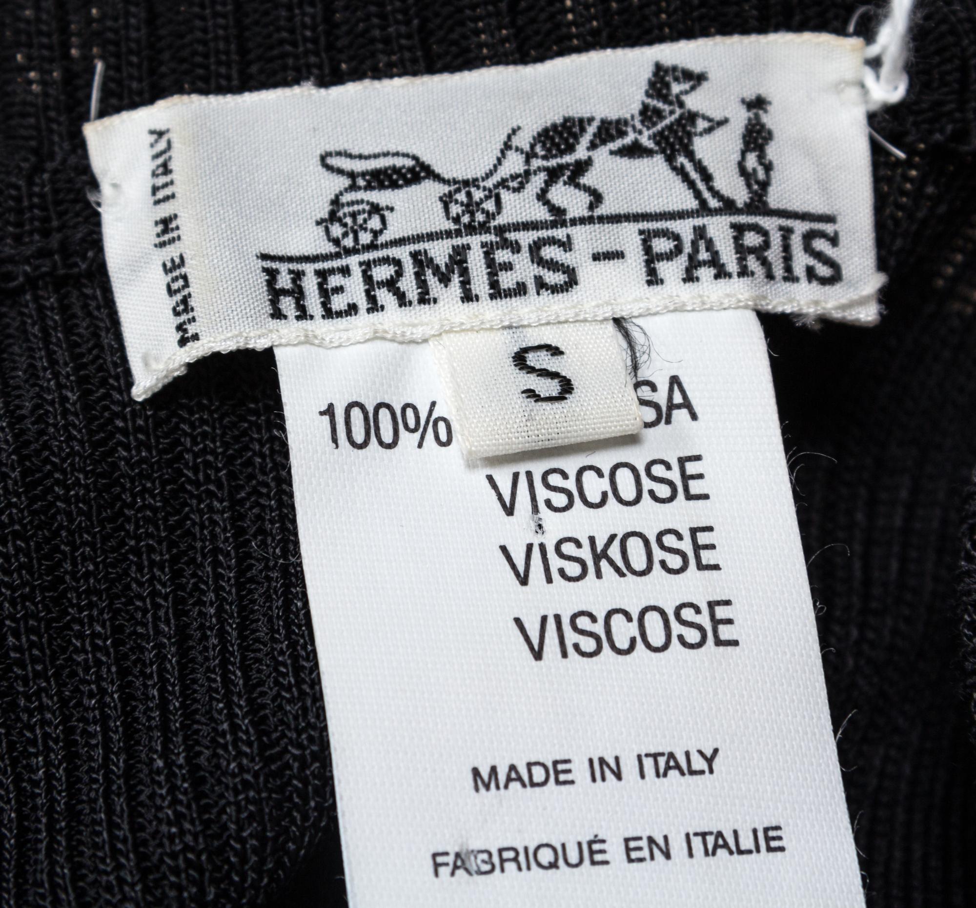An Hermes Black Ribbed Tank, Size S.