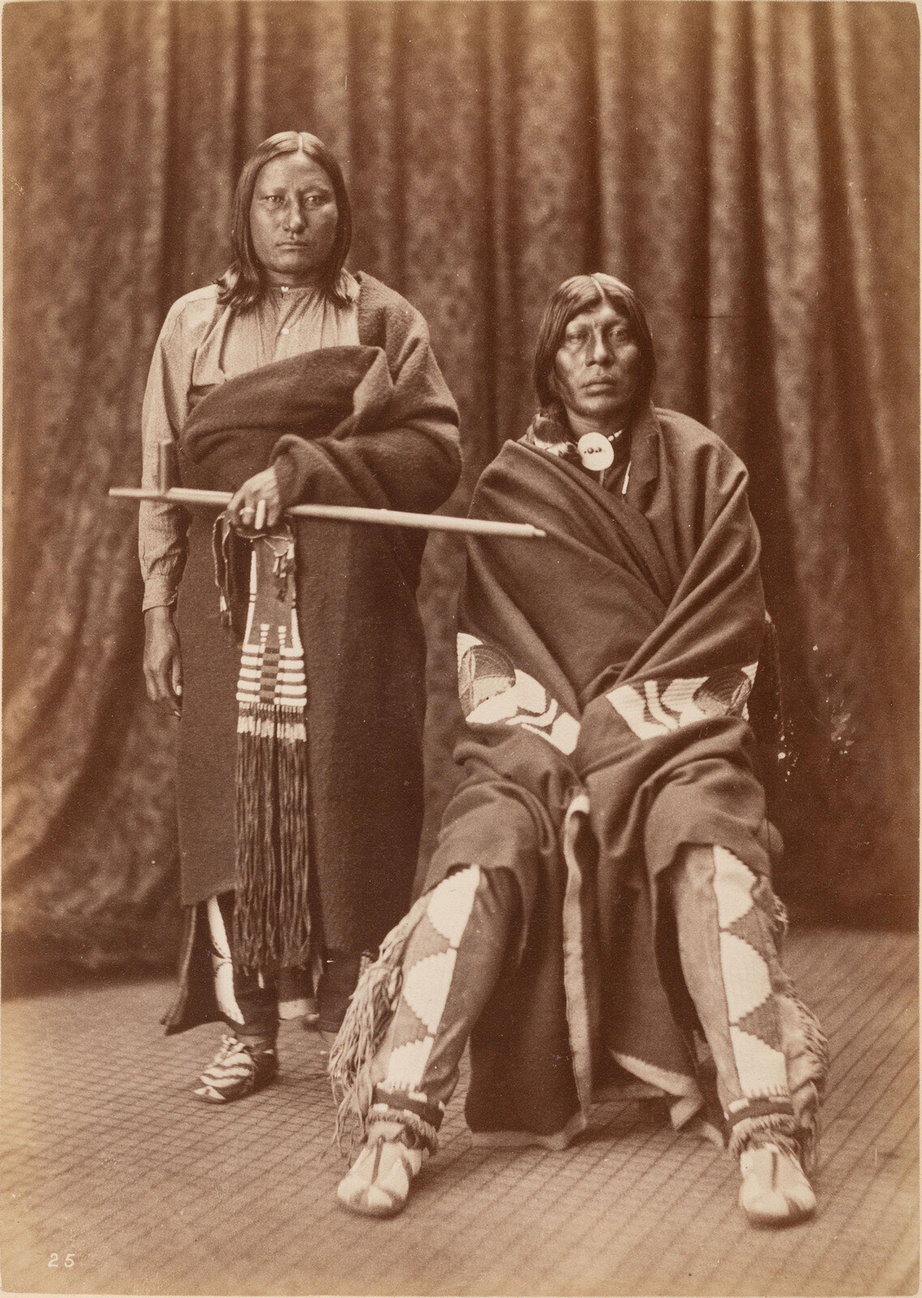 Jackson, William Henry (1843-1942)]. Albumen photograph of Plenty Bears and Old Eagle, Arapaho. Washington, D.C., before 1877.