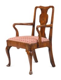 Two George II Walnut Armchairs