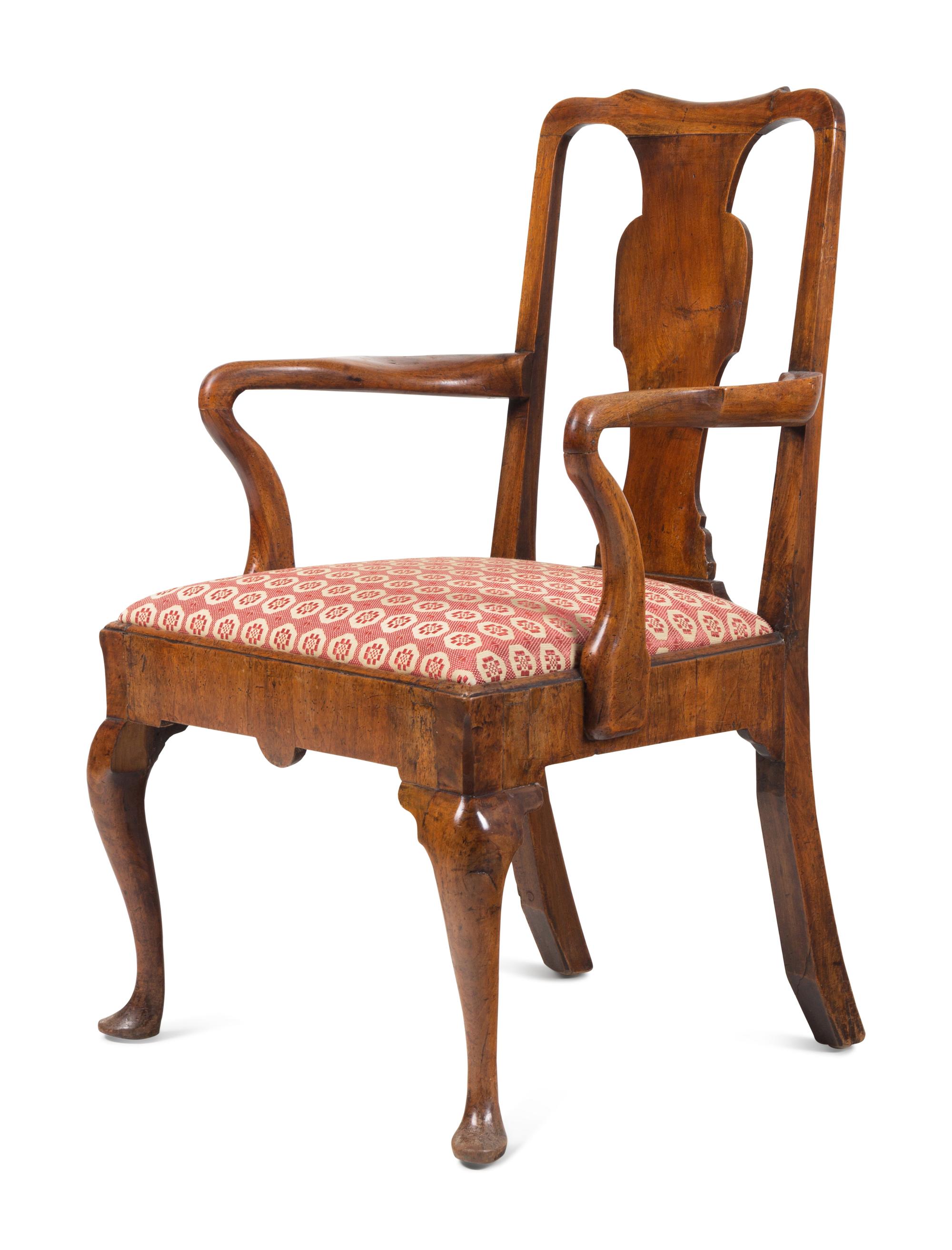 Two George II Walnut Armchairs
