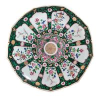 A Japanese Polychrome Enameled Porcelain Flori-Form Plate