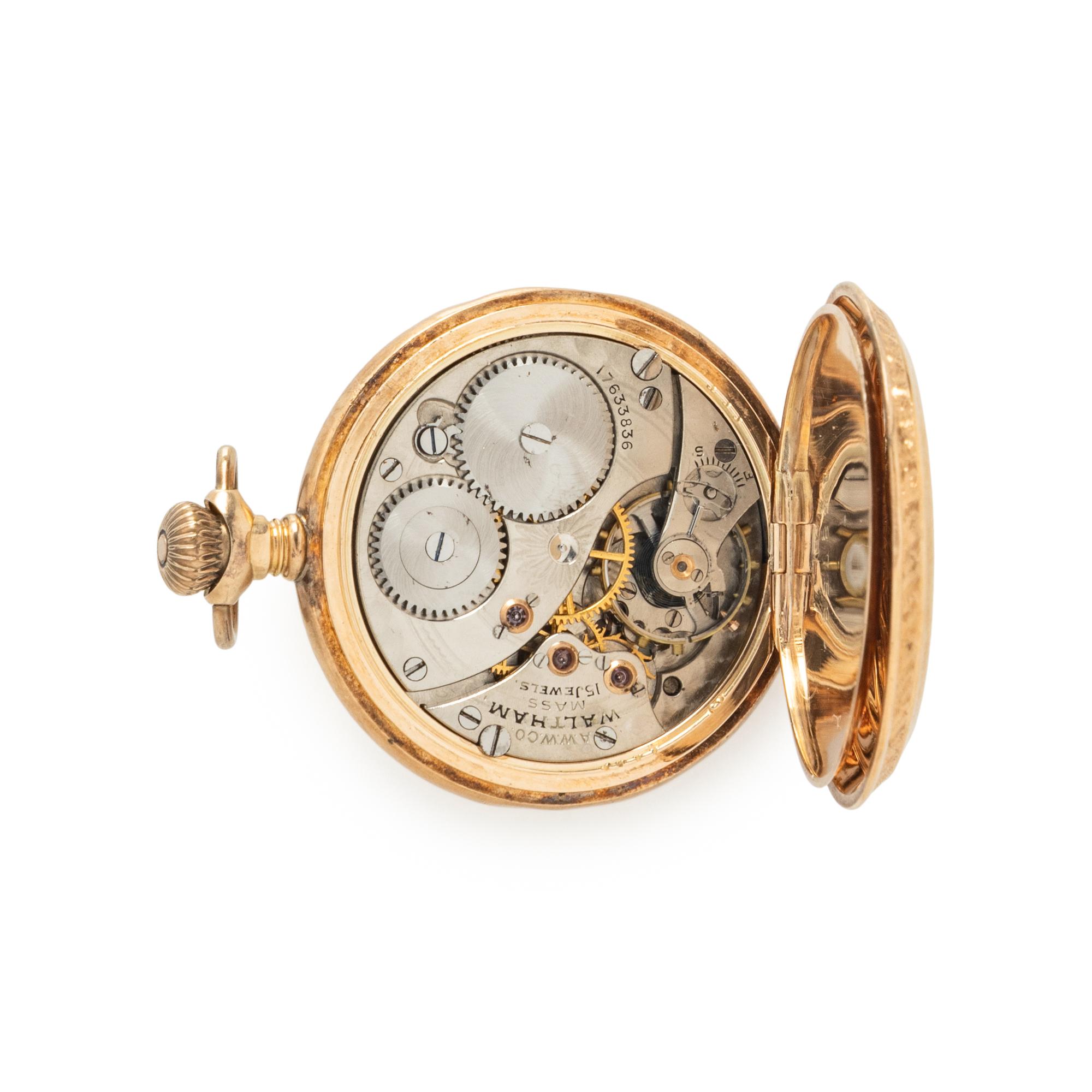 WALTHAM, 14K TRICOLOR GOLD POCKET WATCH