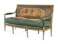 A George III White Painted Needlework Upholstered Settee