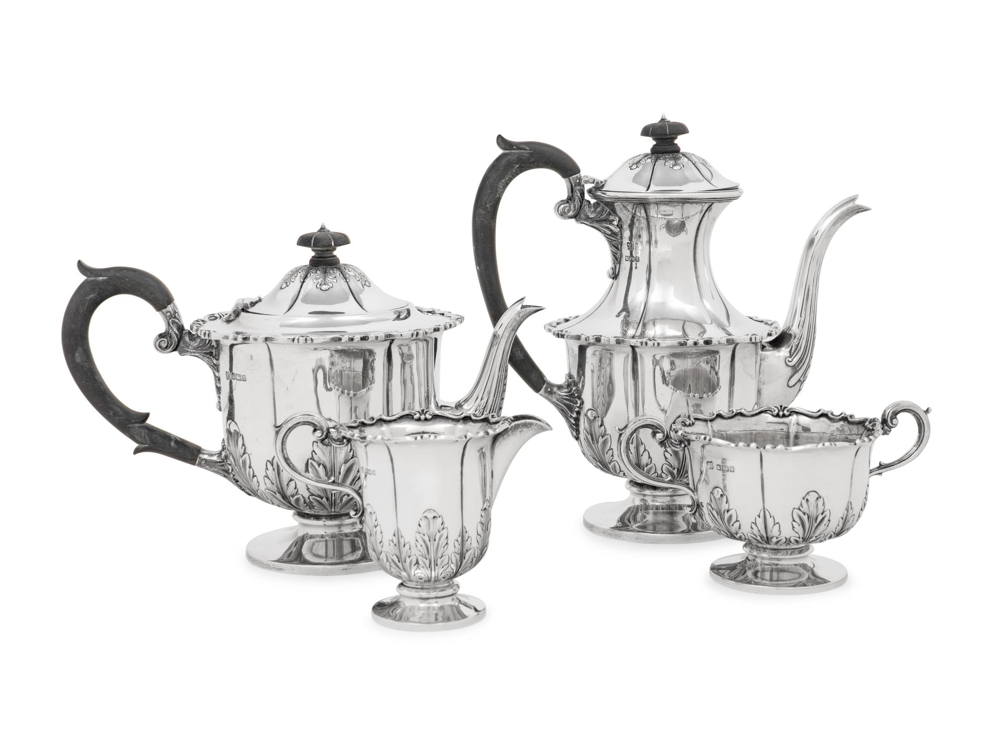 An English Silver Four-Piece Tea and Coffee Service