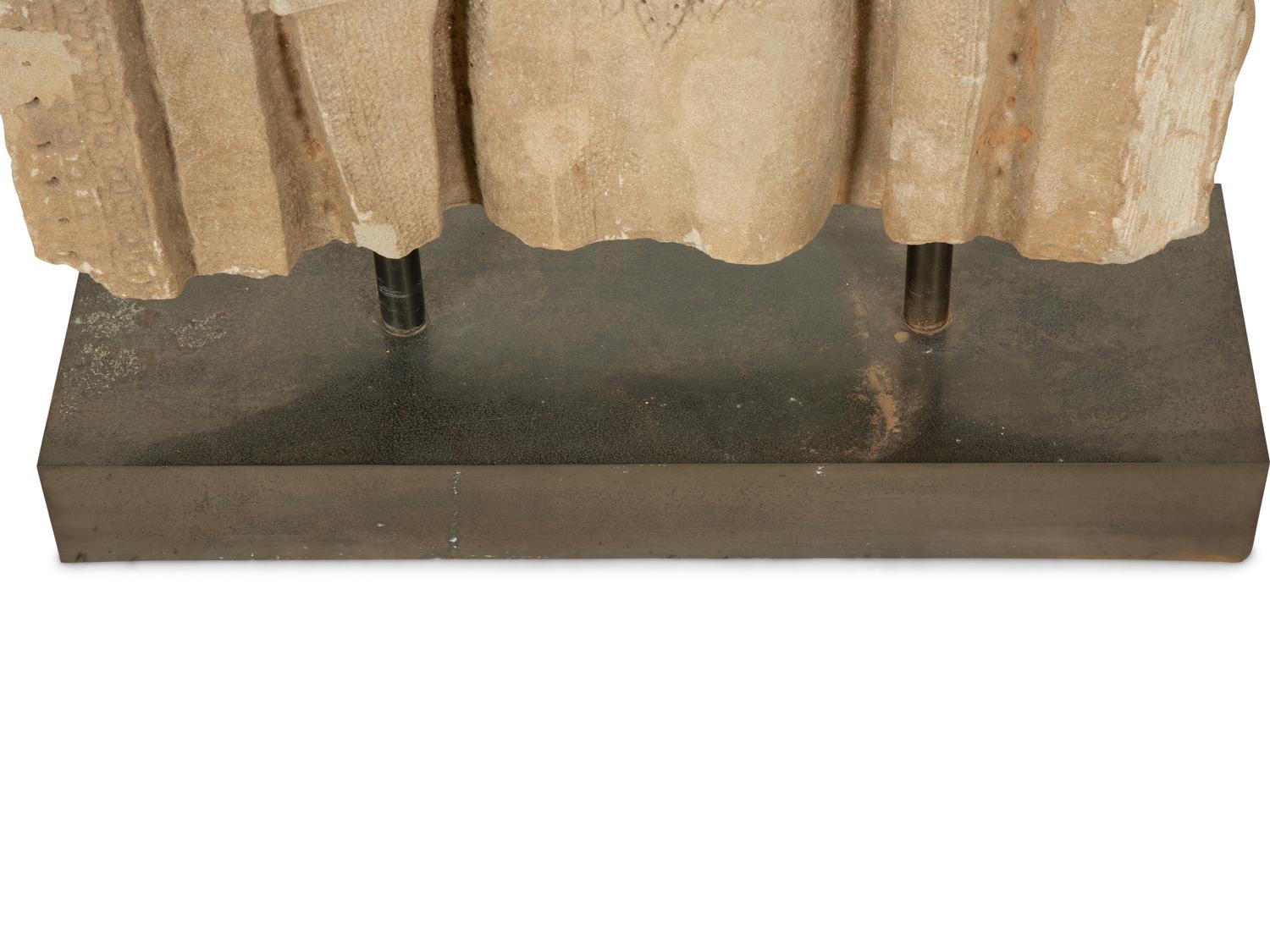 A Khmer Greystone Stele of an Aspara Dancer — 19th Century