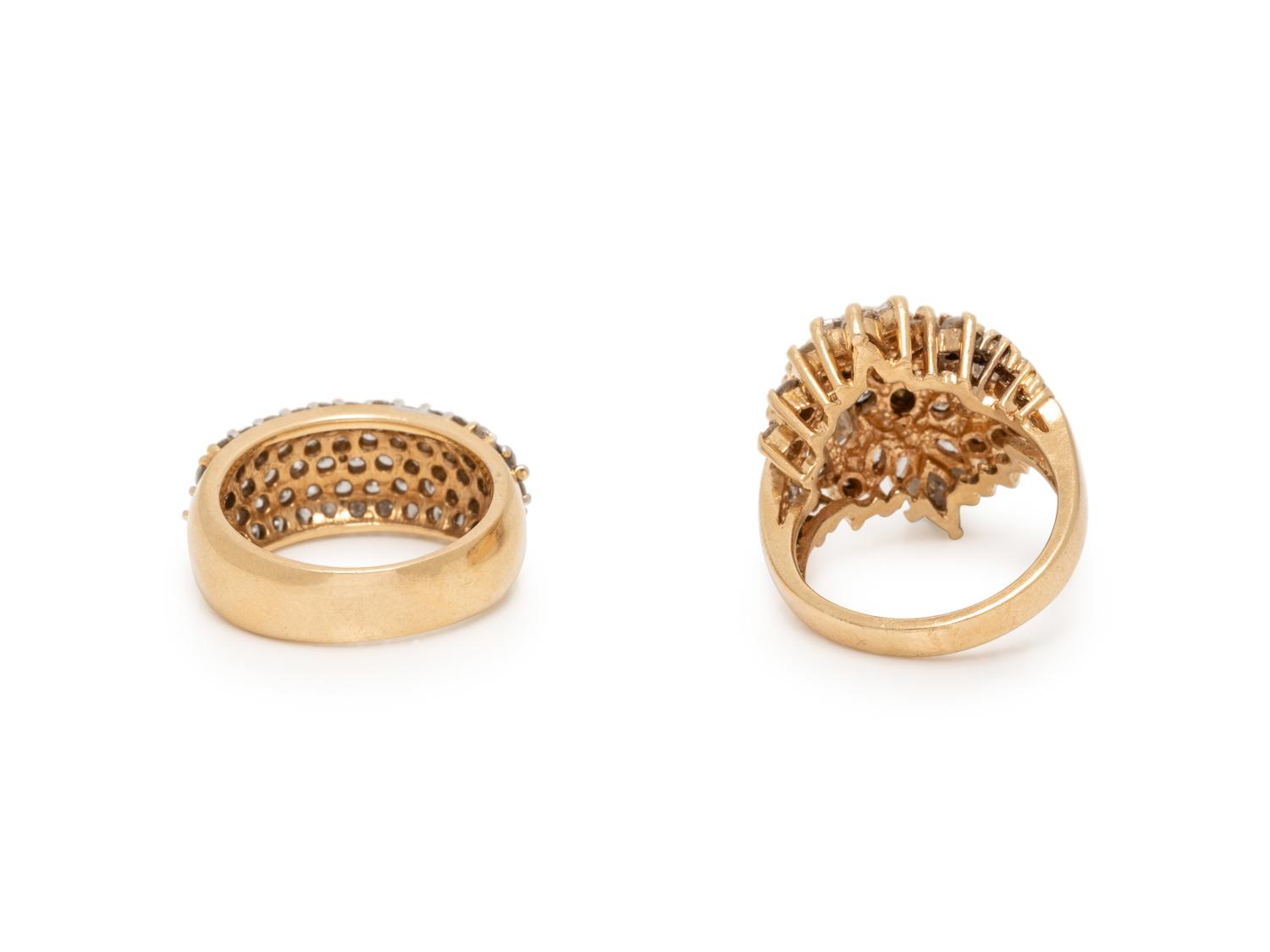 COLLECTION OF YELLOW GOLD AND DIAMOND RINGS