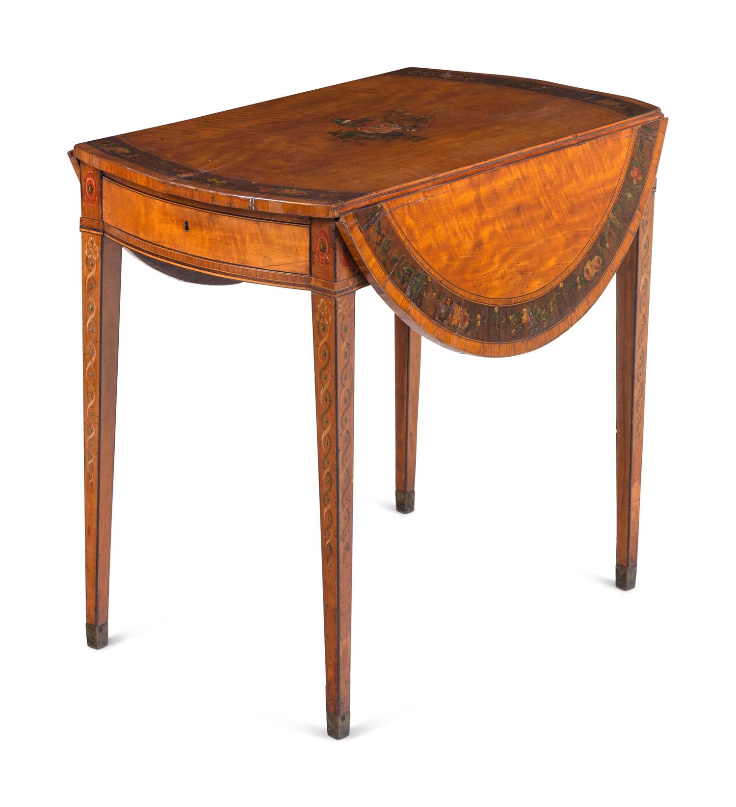 A George III Painted Satinwood Pembroke Table