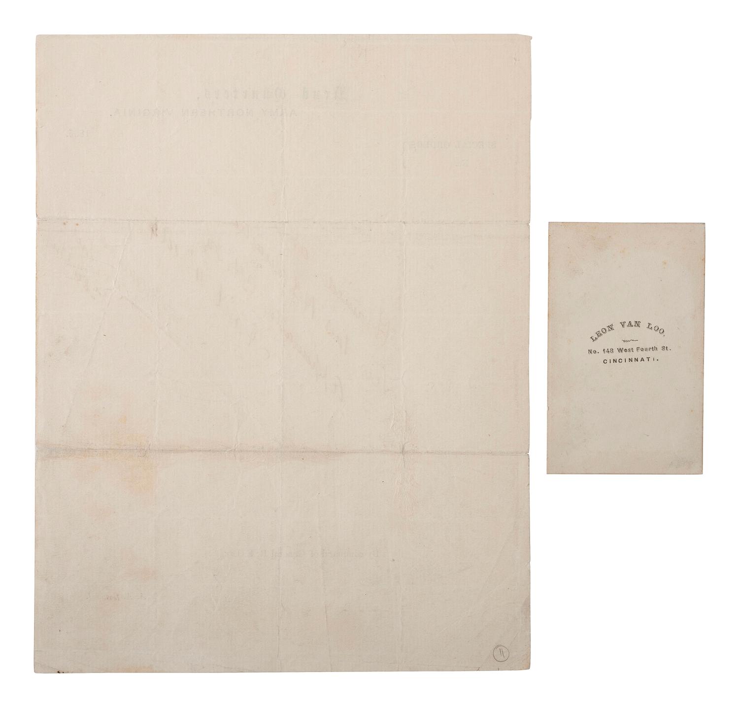 [CIVIL WAR]. Army of Northern Virginia letterhead and CDV signed by Major General Samuel W. Crawford, 3rd US Infantry.