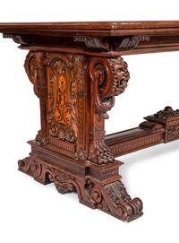 A Renaissance Revival Walnut Refectory Table