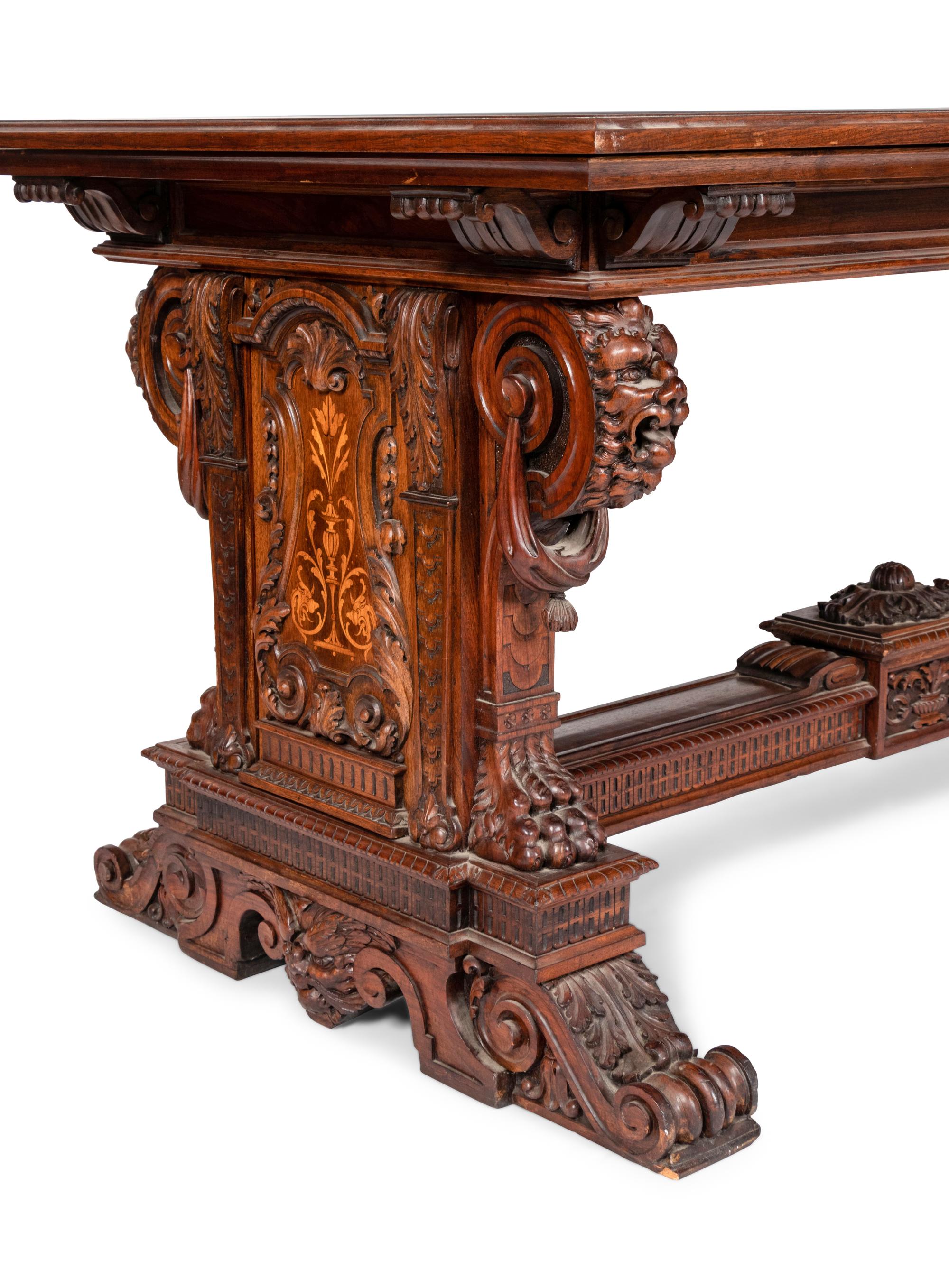 A Renaissance Revival Walnut Refectory Table