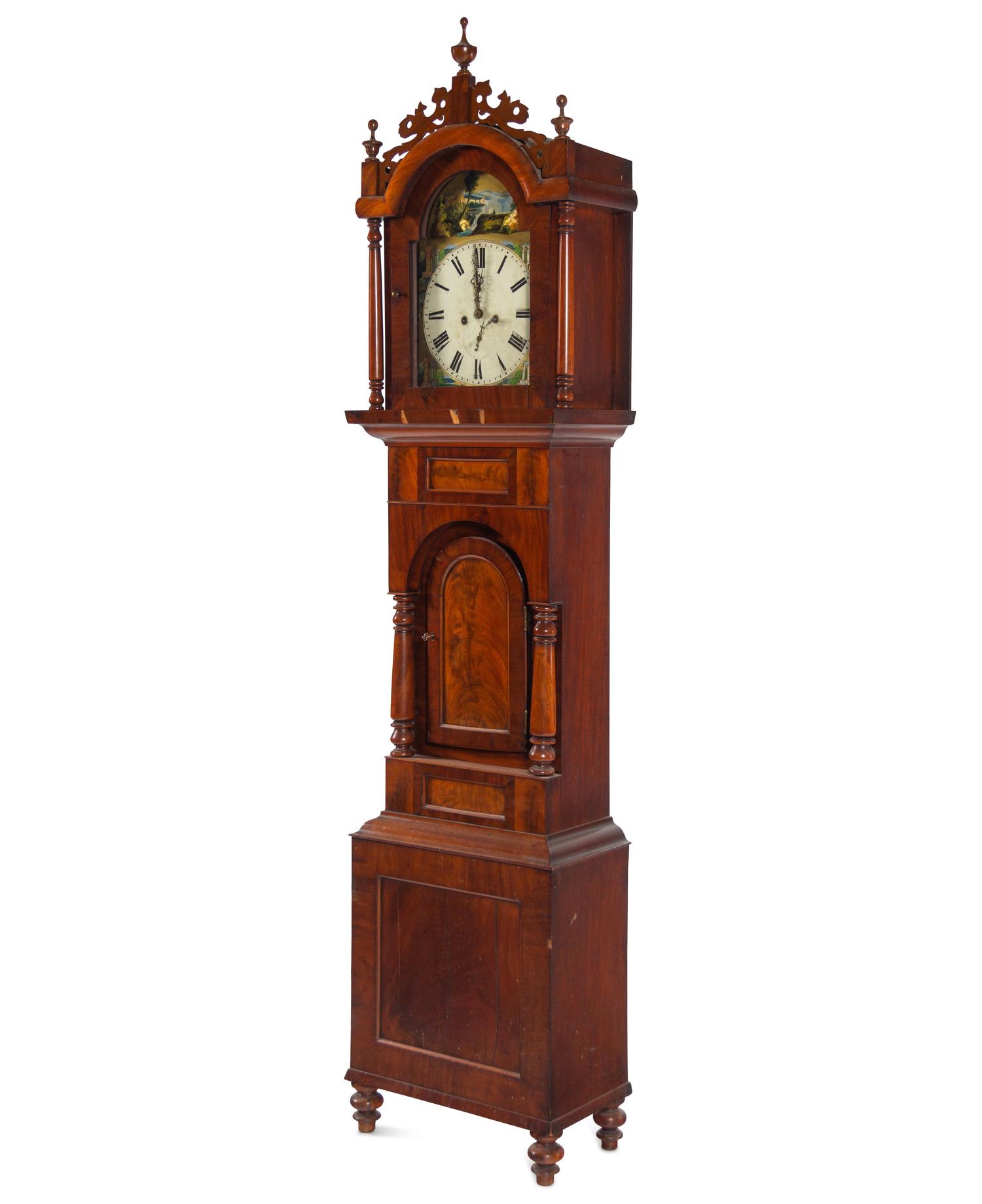 A George III Style Mahogany Tall Case Clock