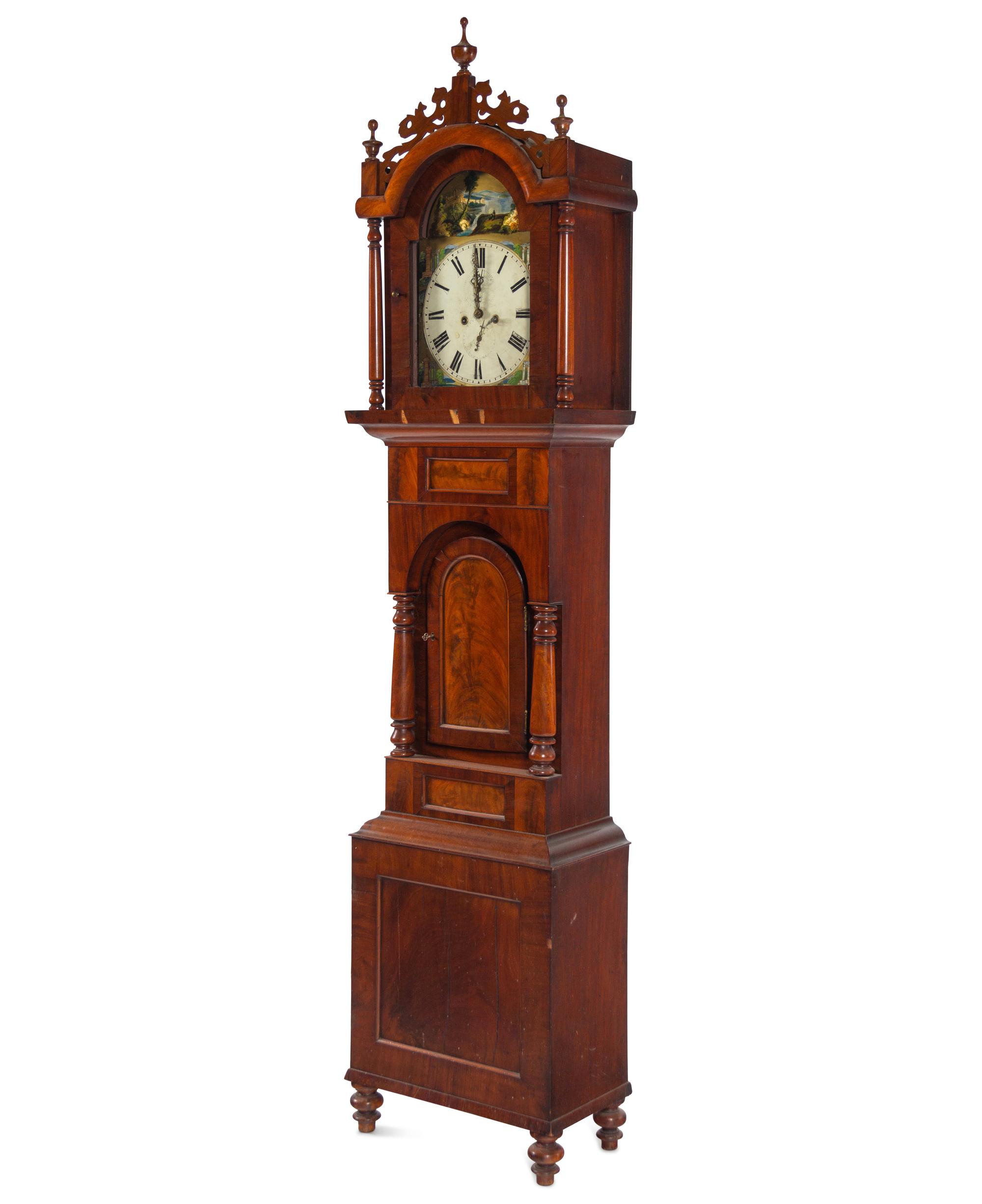 A George III Style Mahogany Tall Case Clock
