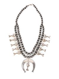 Navajo Sterling Silver Squash Blossom Necklace