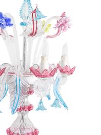 A Pair of Murano Glass Five-Light Girandoles