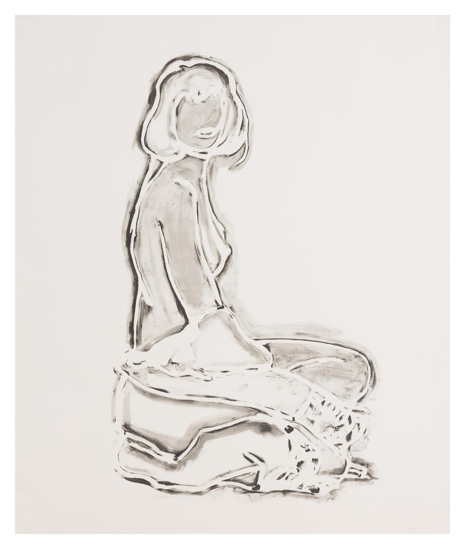 Monica Sitting By Wall , 1990