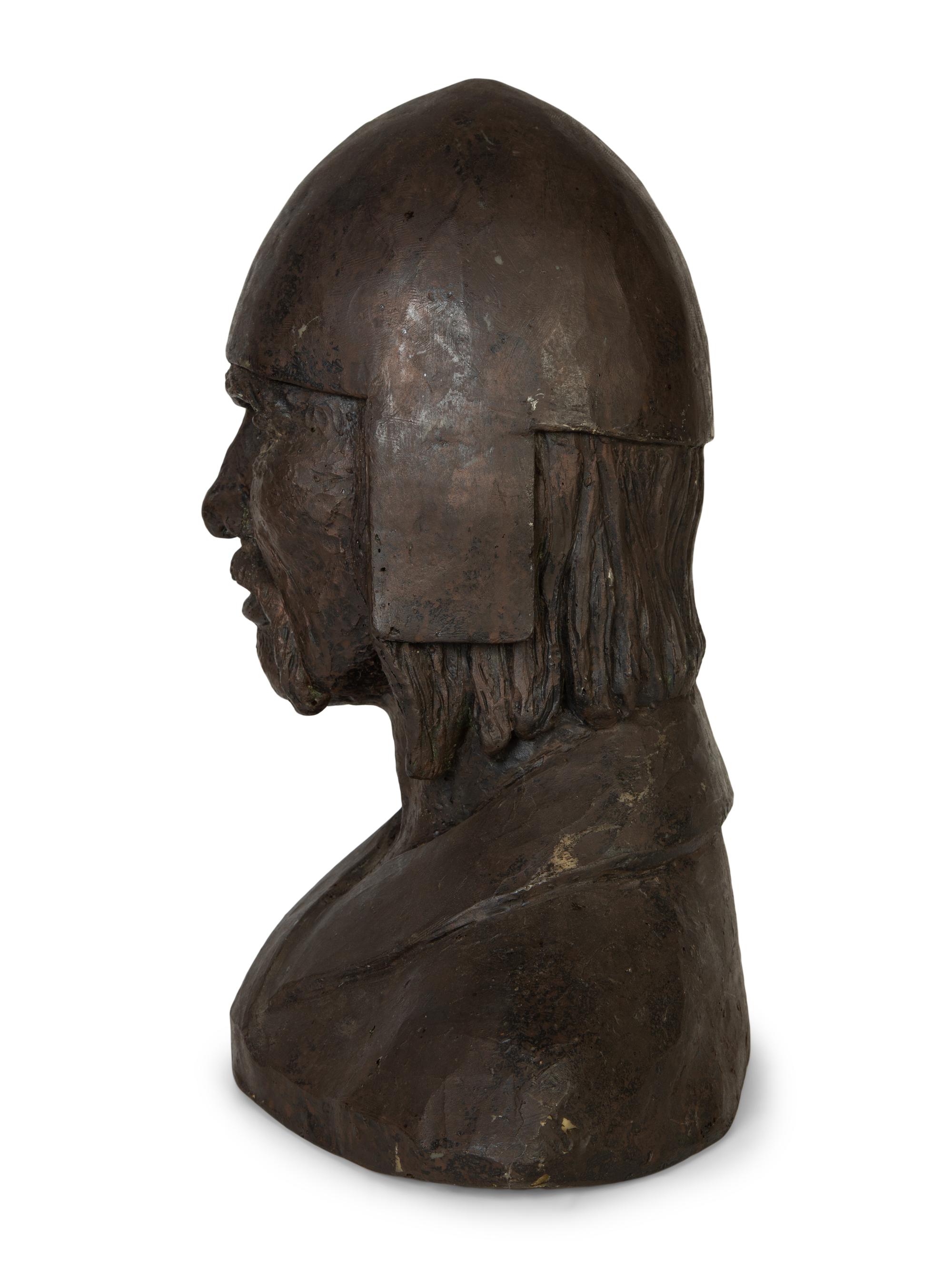 A Resin Bust of a Chinese Warrior