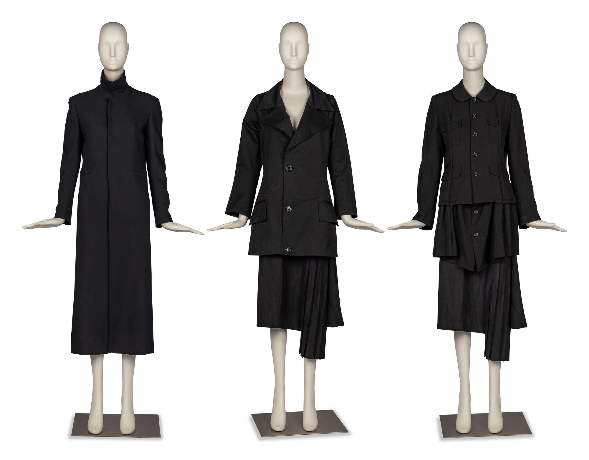 Yohji Yamamoto Coat, Jacket, and Skirt with Comme des Garçons, 1980-2000s