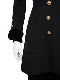 Chanel Double-Breasted Skirt Ensemble Trimmed with Velvet, 1980-90s
