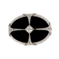 ART DECO, DIAMOND AND ONYX BROOCH