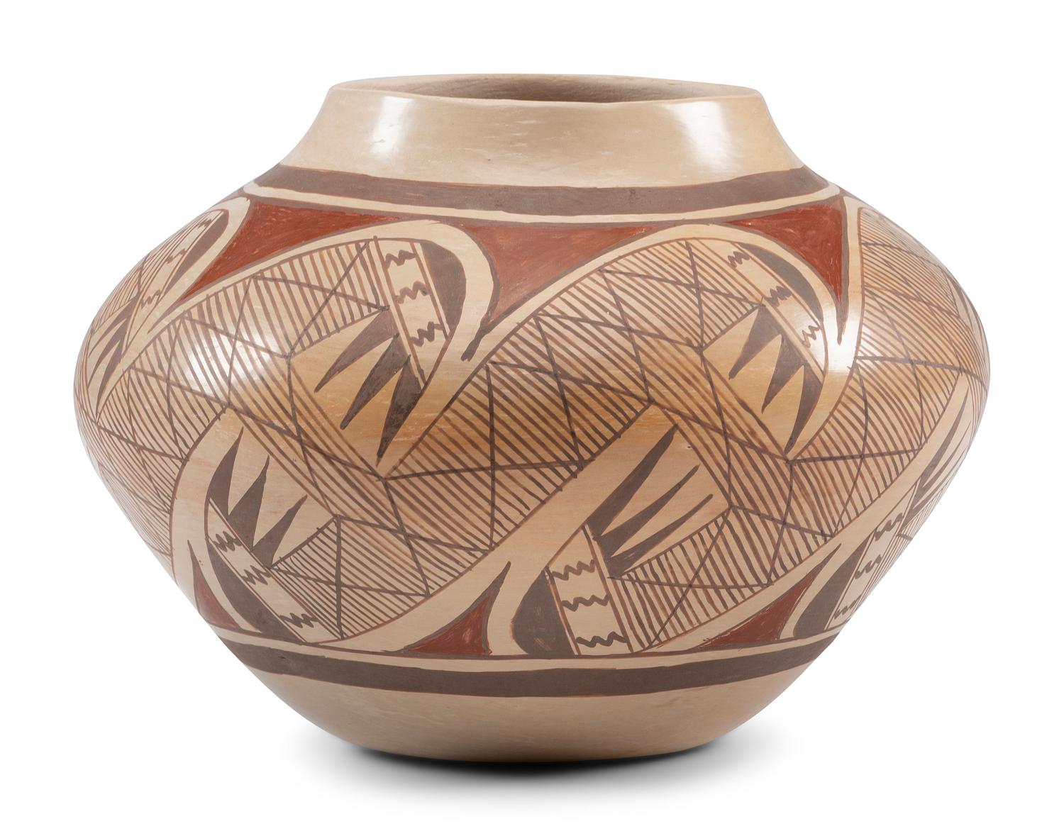 Polychrome Pottery Jar, with Migration Pattern